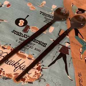 MCM mid century vintage stainless serving set